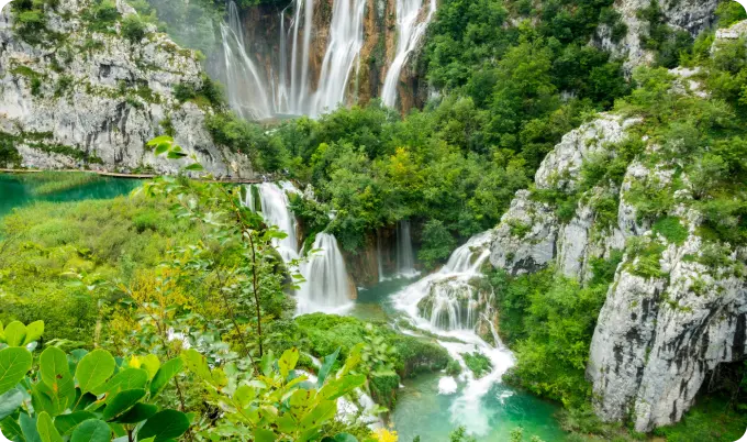 Waterfalls in nature